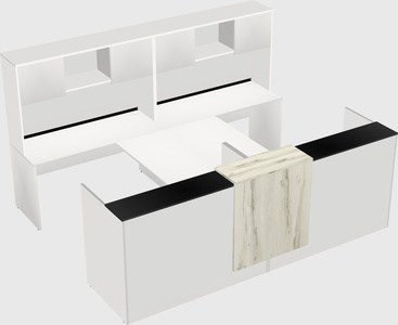 Shared u-shaped reception desks