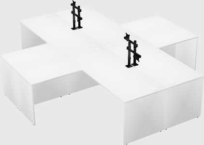 Quad l-shaped office desks