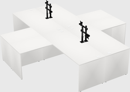 Quad l-shaped office desks
