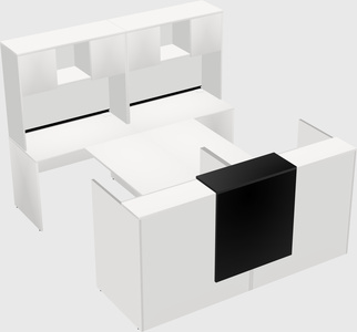 Shared u-shaped reception desks