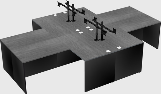 Quad l-shaped office desks