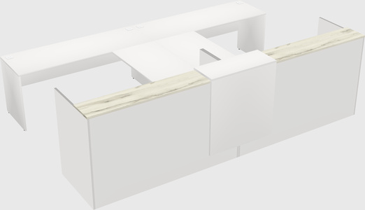 Shared u-shaped reception desks