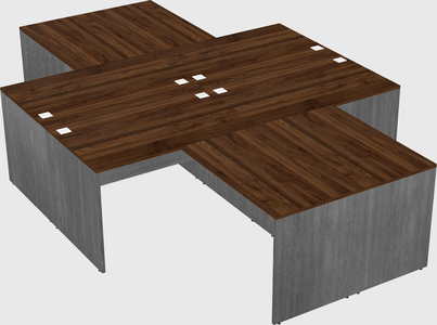 Quad l-shaped office desks