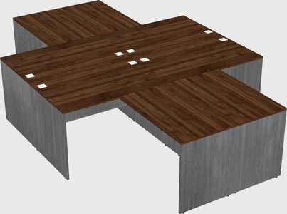 Quad l-shaped office desks