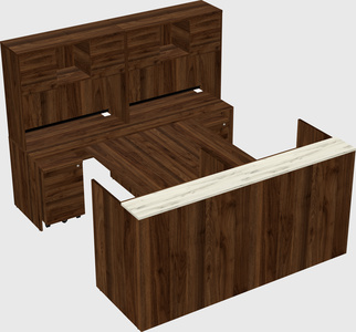 Shared u-shaped reception desks