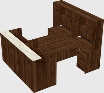 Shared u-shaped reception desks