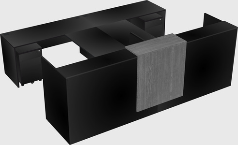 Shared u-shaped reception desks