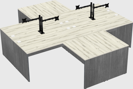 Quad l-shaped office desks