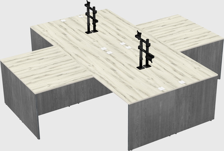 Quad l-shaped office desks