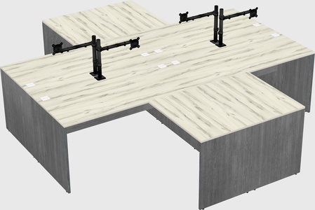 Quad l-shaped office desks