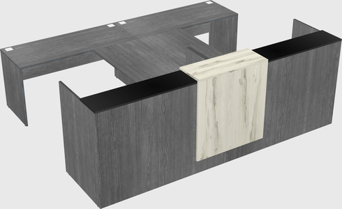 Shared u-shaped reception desks