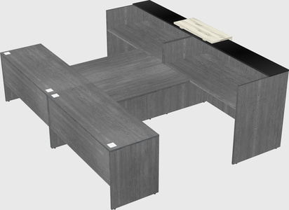 Shared u-shaped reception desks