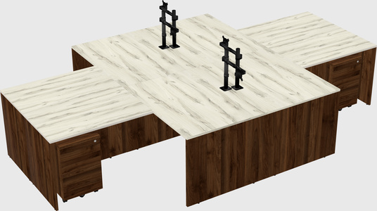 Quad l-shaped office desks