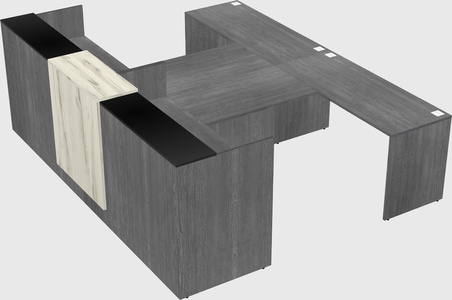 Shared u-shaped reception desks