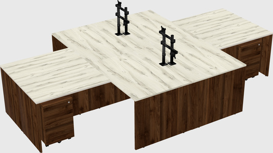 Quad l-shaped office desks