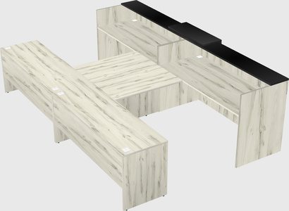 Shared u-shaped reception desks