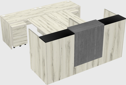 Shared u-shaped reception desks