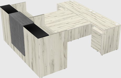 Shared u-shaped reception desks