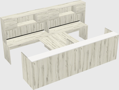 Shared u-shaped reception desks