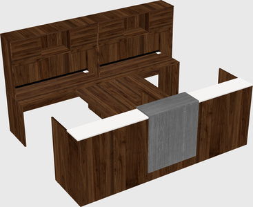 Shared u-shaped reception desks