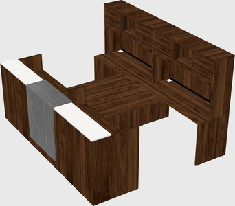 Shared u-shaped reception desks