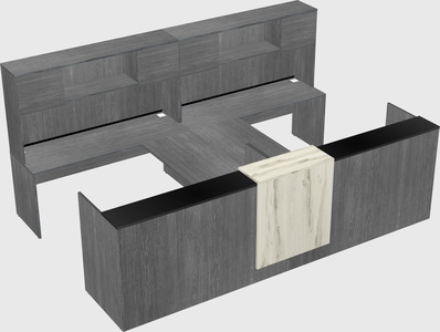 Shared u-shaped reception desks