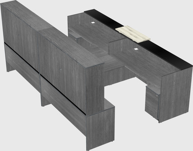 Shared u-shaped reception desks