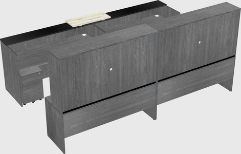 Shared u-shaped reception desks