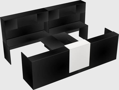 Shared u-shaped reception desks