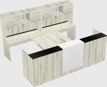 Shared u-shaped reception desks