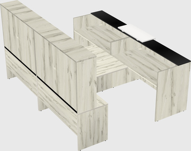 Shared u-shaped reception desks