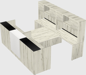 Shared u-shaped reception desks