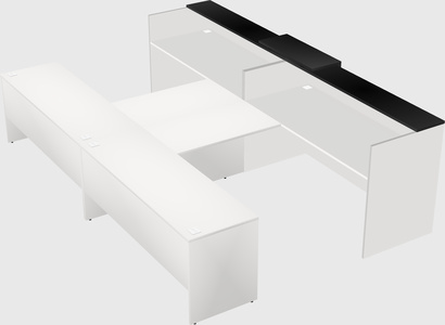 Shared u-shaped reception desks