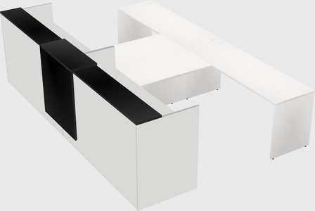 Shared u-shaped reception desks