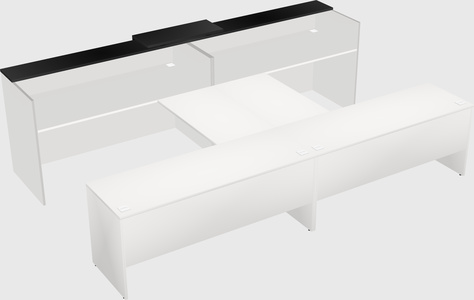 Shared u-shaped reception desks