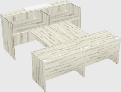 Shared u-shaped reception desks