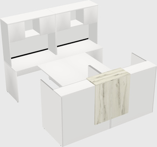 Shared u-shaped reception desks