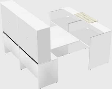 Shared u-shaped reception desks