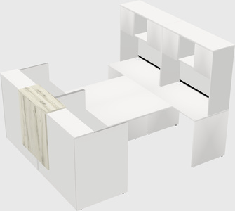Shared u-shaped reception desks