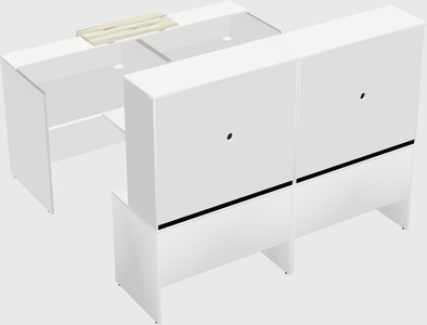 Shared u-shaped reception desks