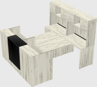 Shared u-shaped reception desks
