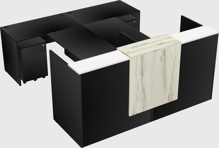 Shared u-shaped reception desks