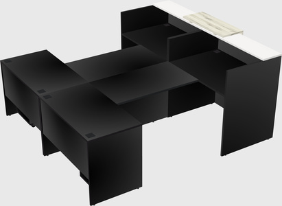 Shared u-shaped reception desks