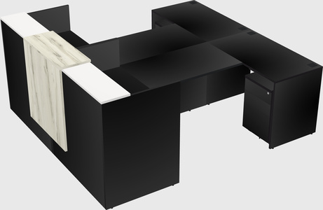 Shared u-shaped reception desks