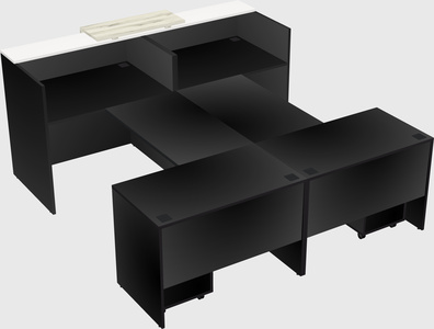 Shared u-shaped reception desks