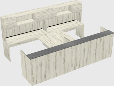 Shared u-shaped reception desks