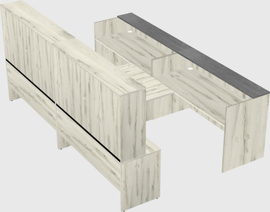 Shared u-shaped reception desks