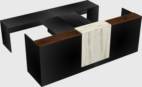 Shared u-shaped reception desks