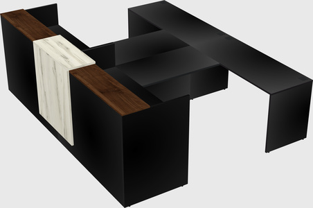 Shared u-shaped reception desks