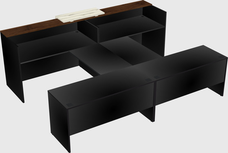 Shared u-shaped reception desks